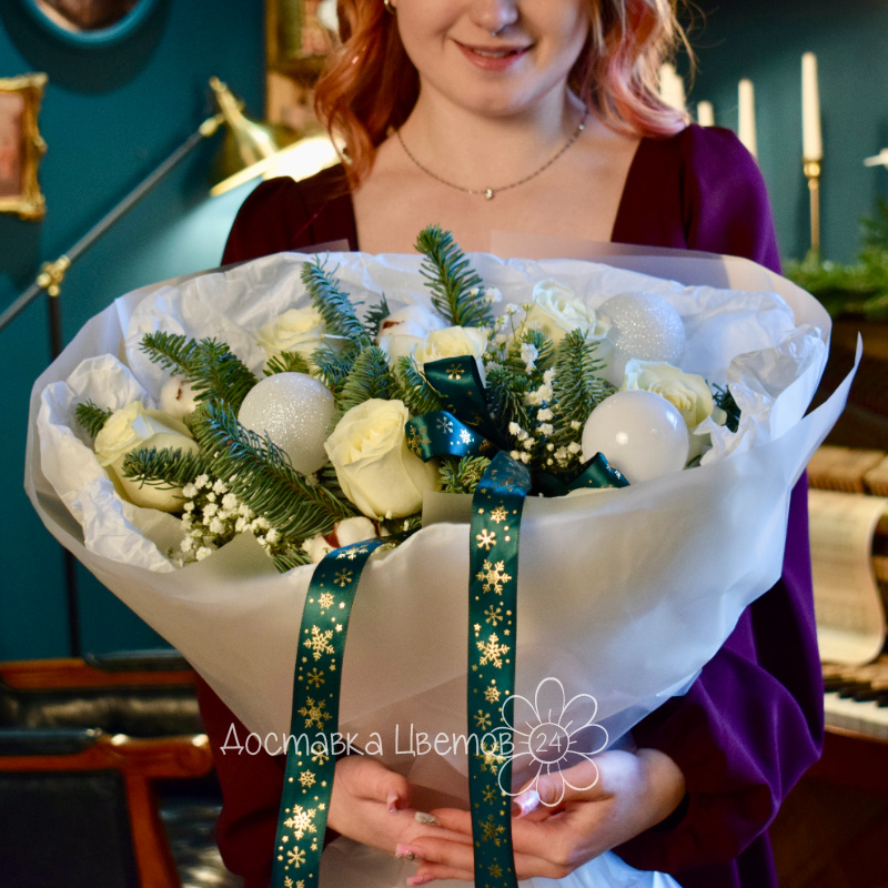 Сборный букет &laquo;Первый снег&raquo;